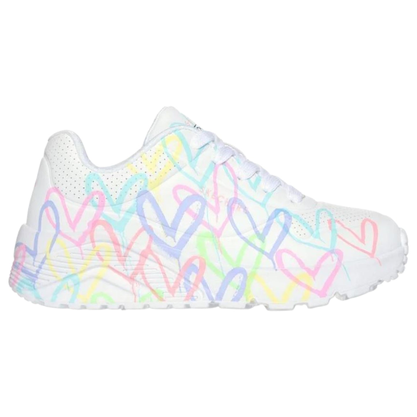 Kids Girls Skechers JGoldcrown: Uno Lite Shoes White