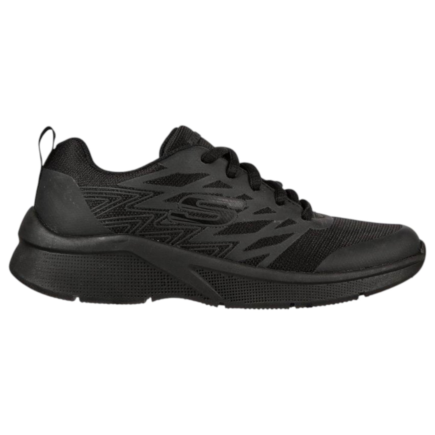 Kids Boys Skechers Microspec - Quick Sprint Shoes Black/Black
