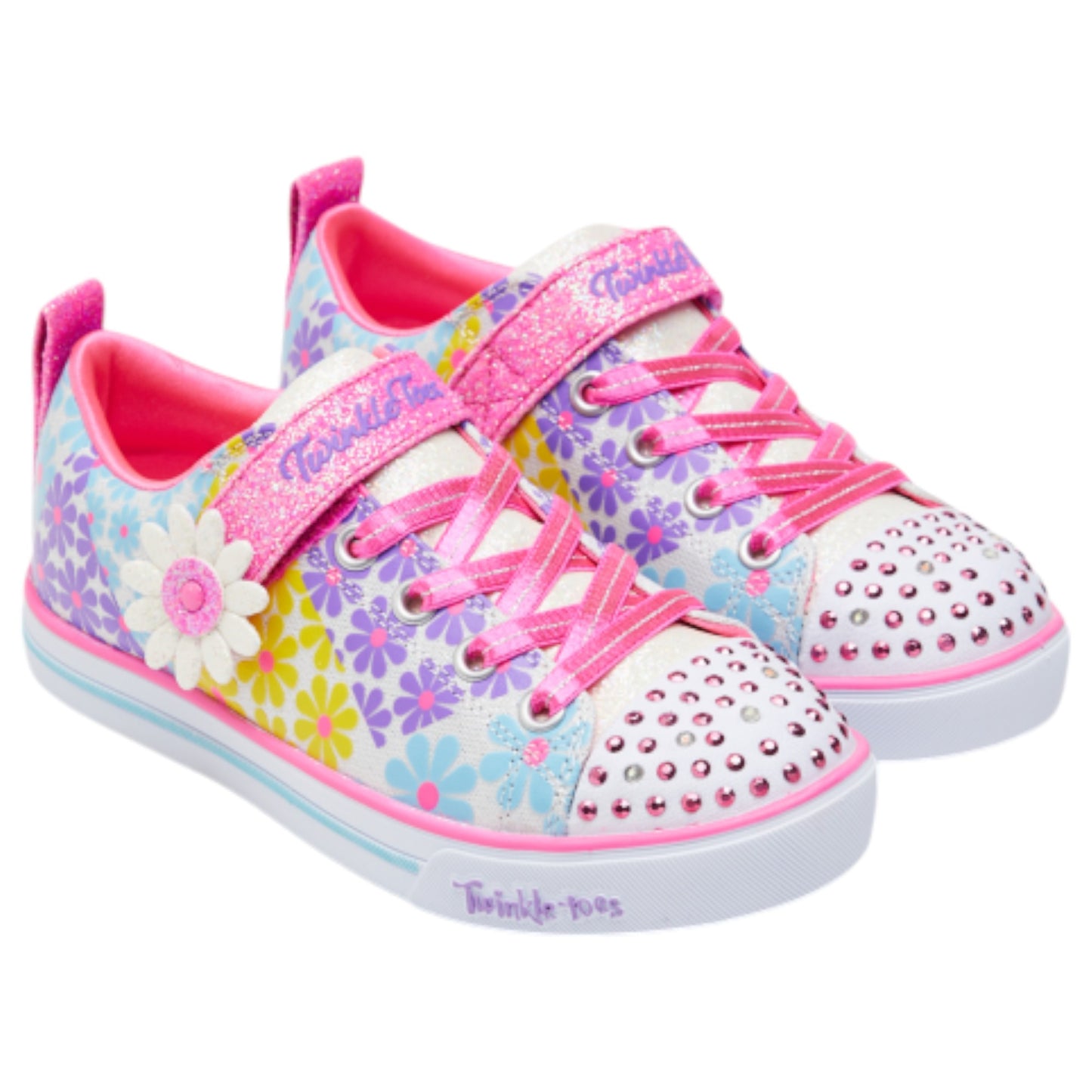 Kids Girls Skechers Sparkle Lite - Super Blooms Shoes White Multi