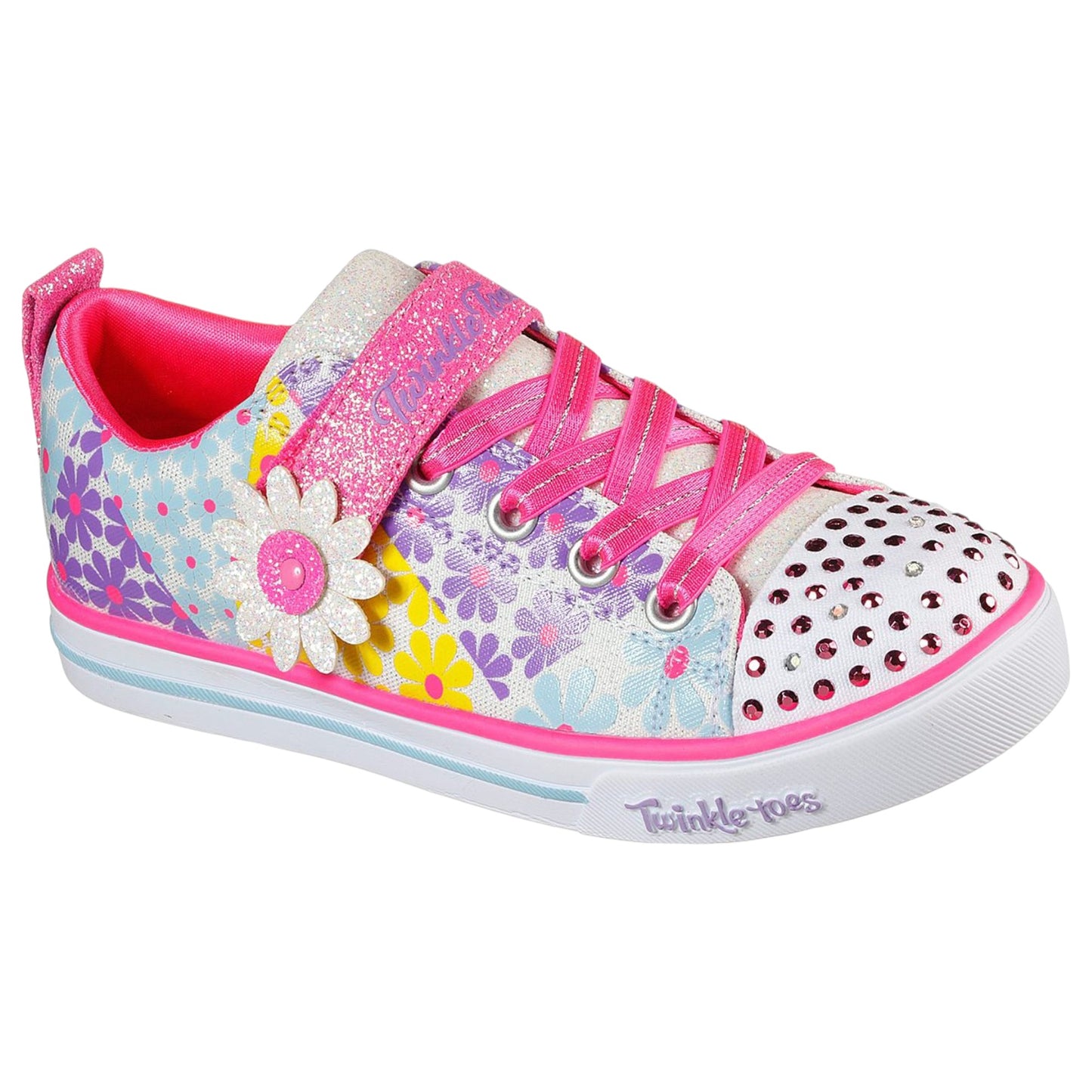 Kids Girls Skechers Sparkle Lite - Super Blooms Shoes White Multi