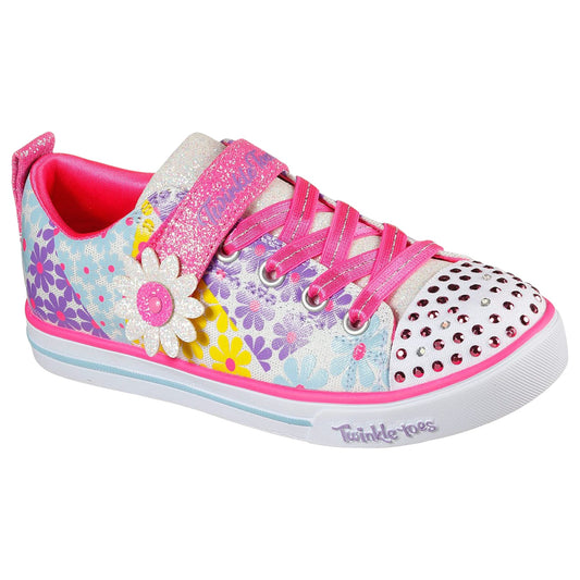 Kids Girls Skechers Sparkle Lite - Super Blooms Shoes White Multi