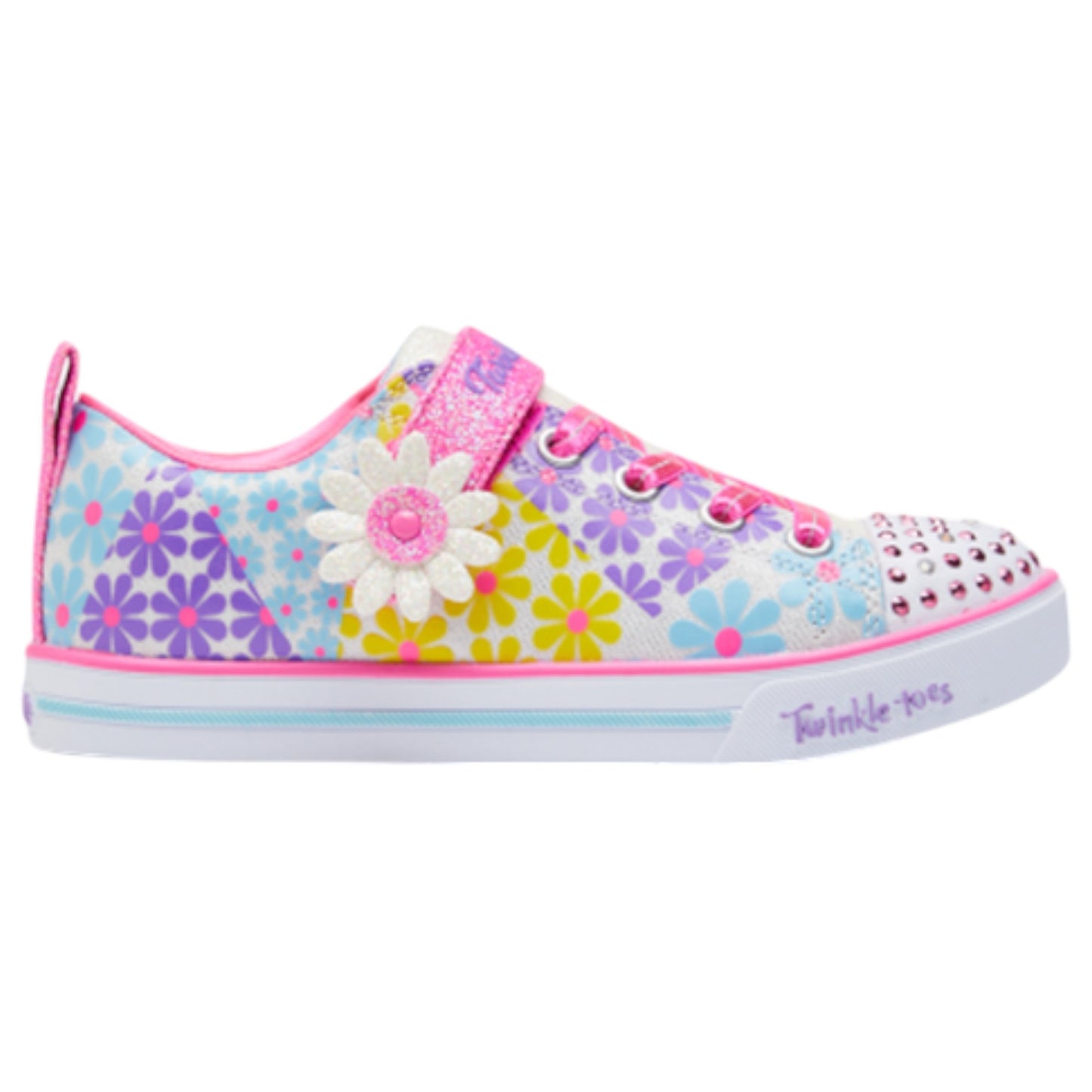 Kids Girls Skechers Sparkle Lite - Super Blooms Shoes White Multi