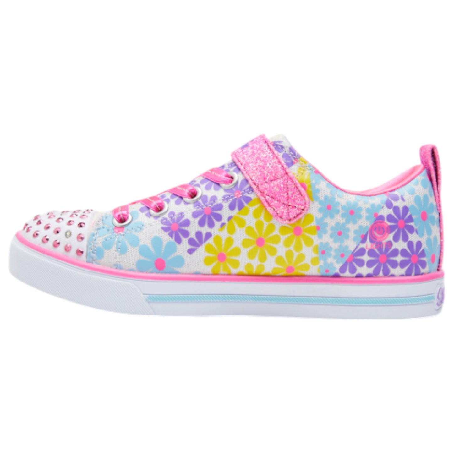 Kids Girls Skechers Sparkle Lite - Super Blooms Shoes White Multi