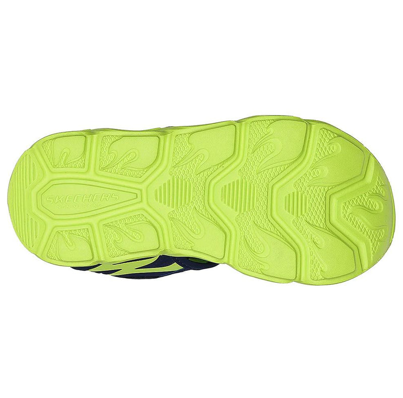 Kids Skechers Thermo Flash Heat Tide Navy Lime Shoes Boys Sneakers