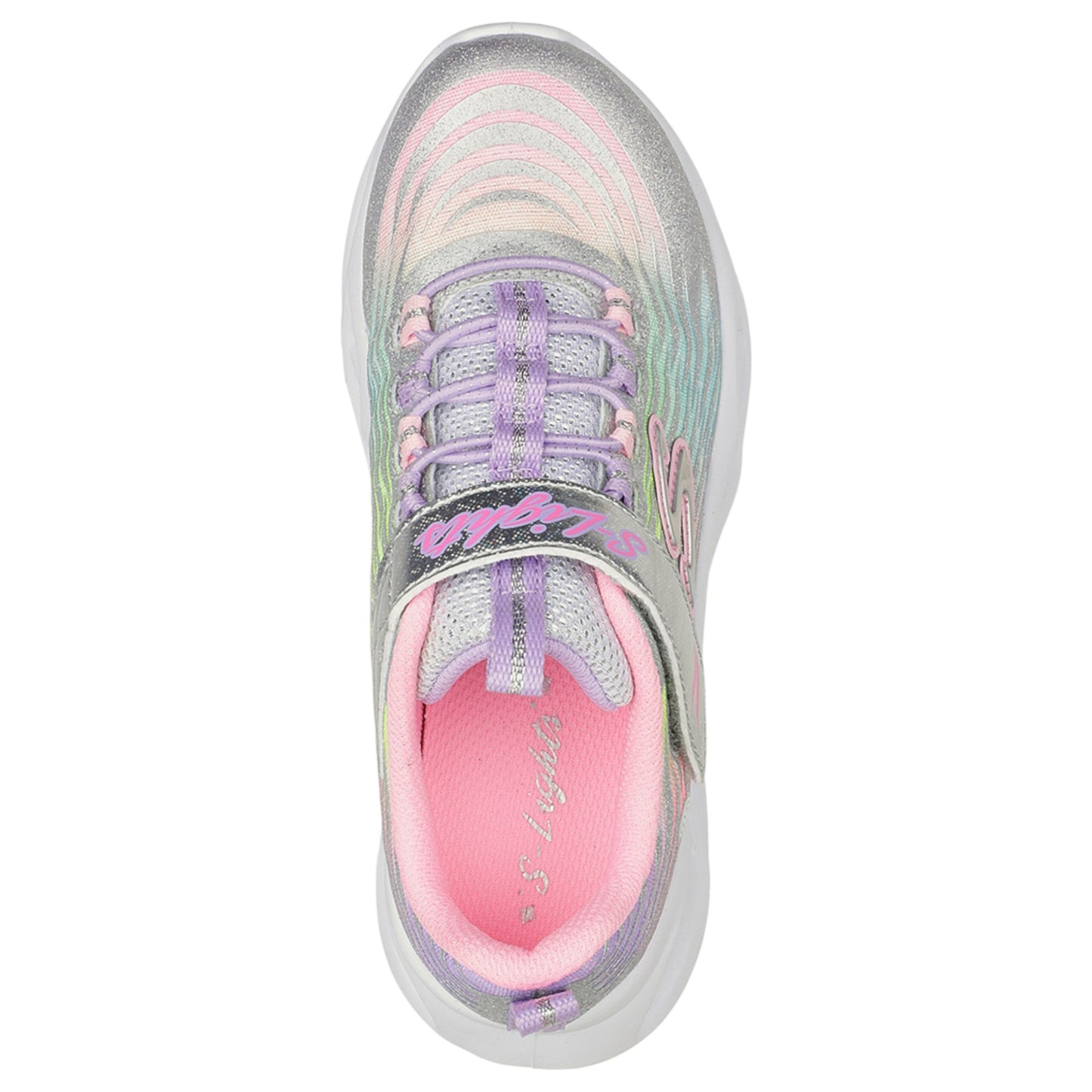 Kids Girls Skechers Twisty Brights - Mystical Bliss Shoes Silver/Multi