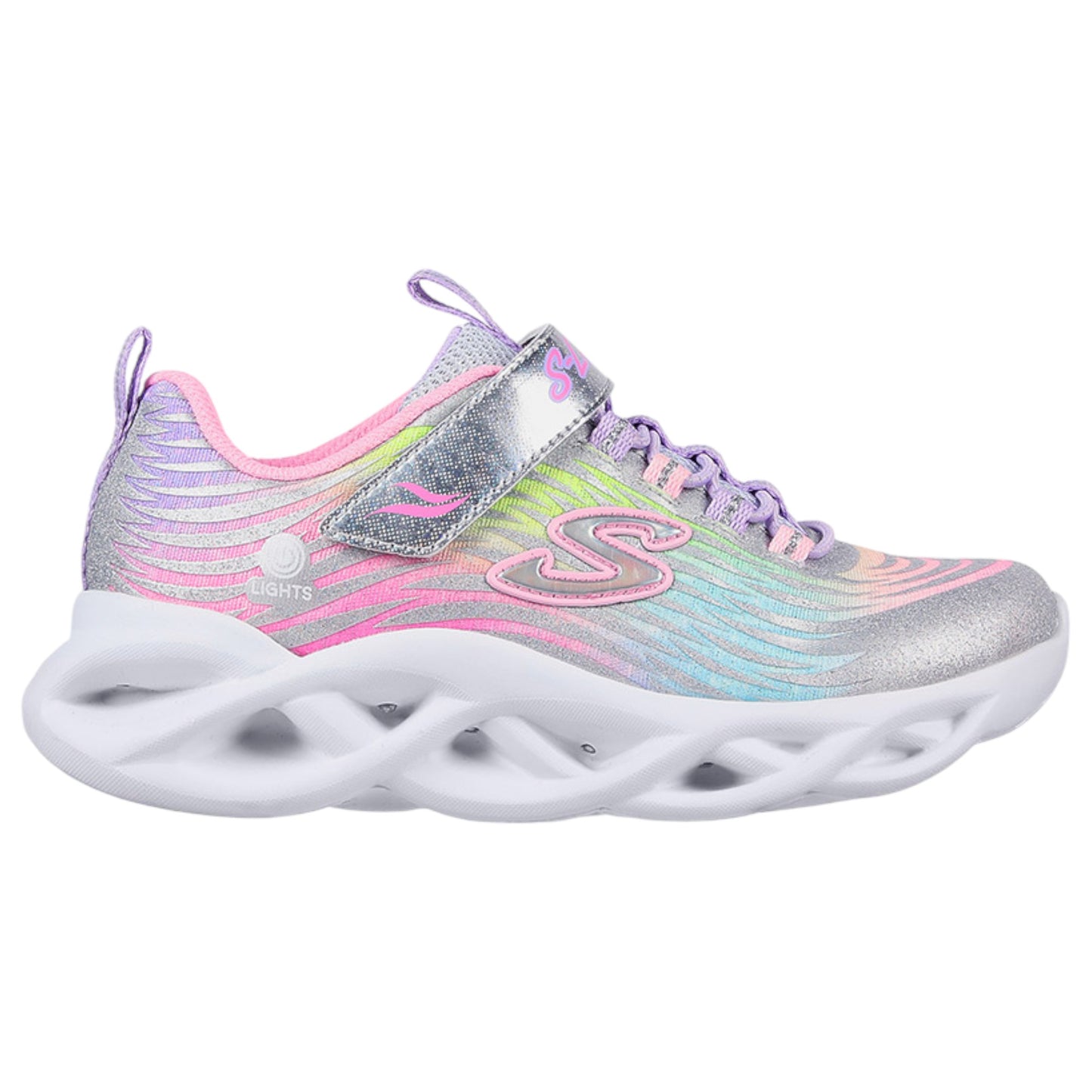 Kids Girls Skechers Twisty Brights - Mystical Bliss Shoes Silver/Multi