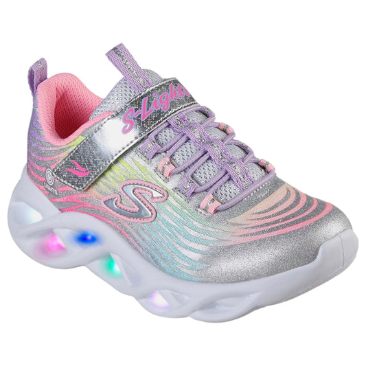 Kids Girls Skechers Twisty Brights - Mystical Bliss Shoes Silver/Multi