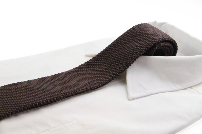 Mens Dark Brown Knitted Neck Tie