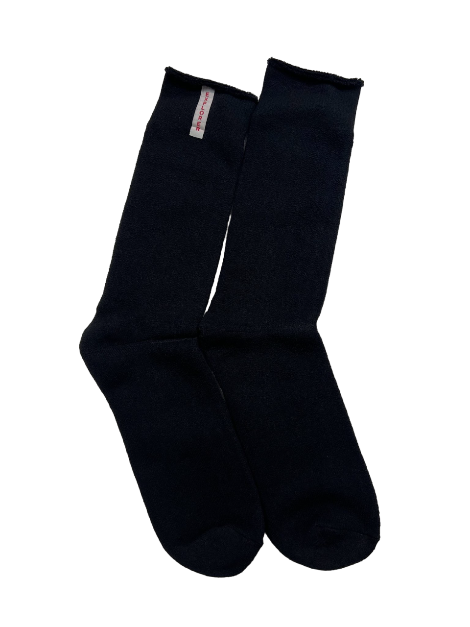 Womens Explorer Lightweight Cotton Crew Socks Black