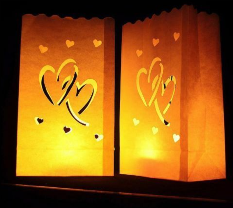 10 x Lantern Bags Tealight Candle Wedding Party Decoration Bag Christmas Love