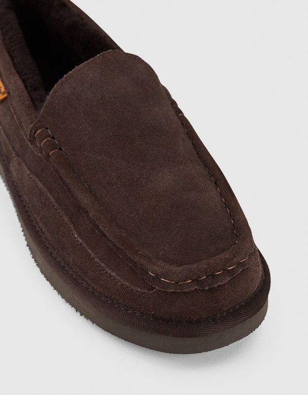 Mens Hush Puppies Leander Slippers Warm Winter Slip On Brown Suede Shoes