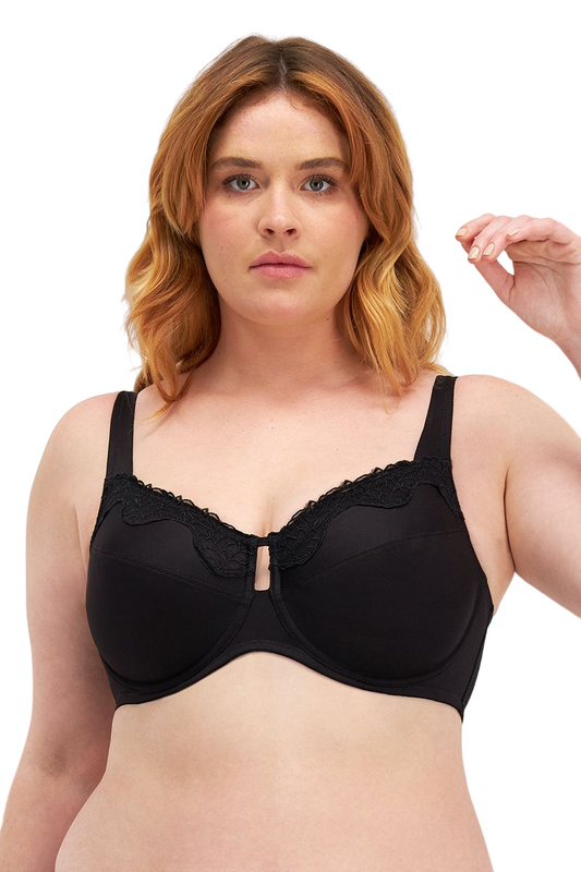 Womens Berlei Luminous Embroidered Minimiser Bra Black