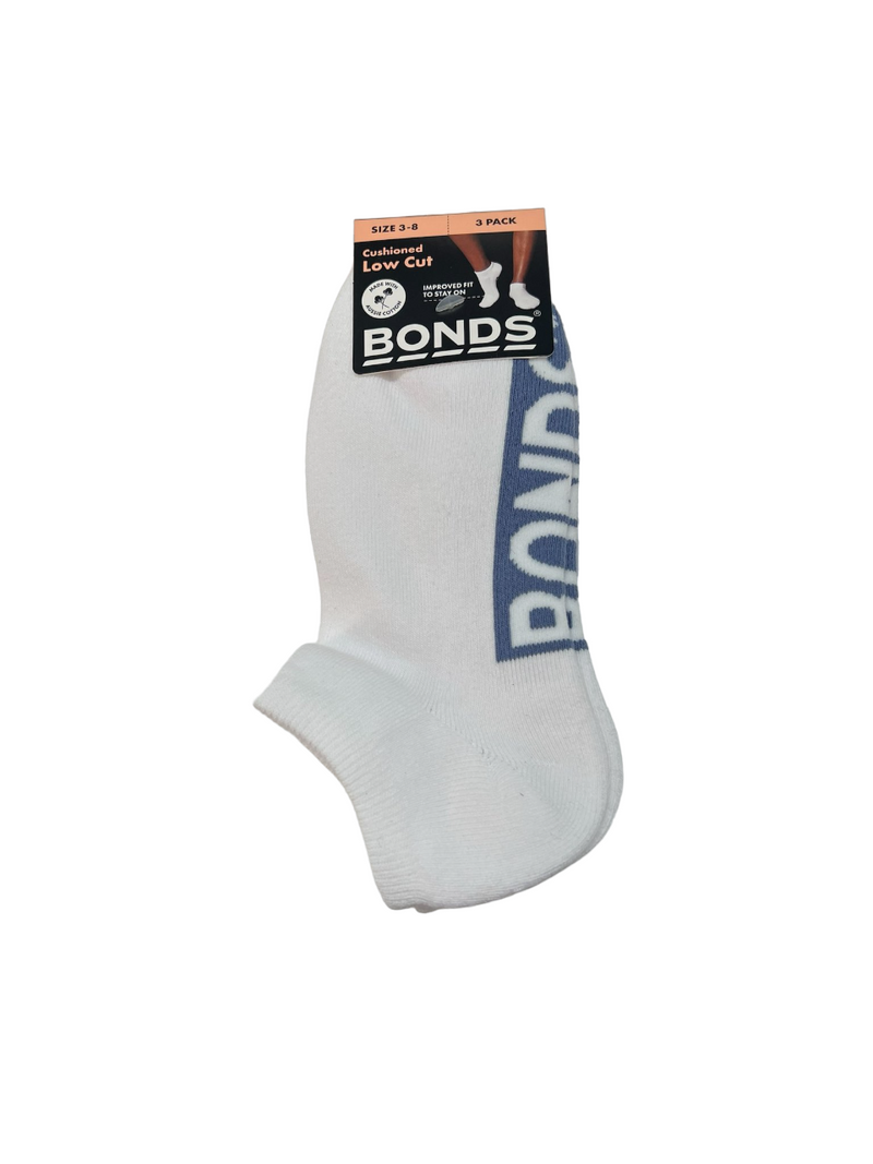 15 Pairs X Bonds Womens Cushioned Logo Low Cut Socks White 01K