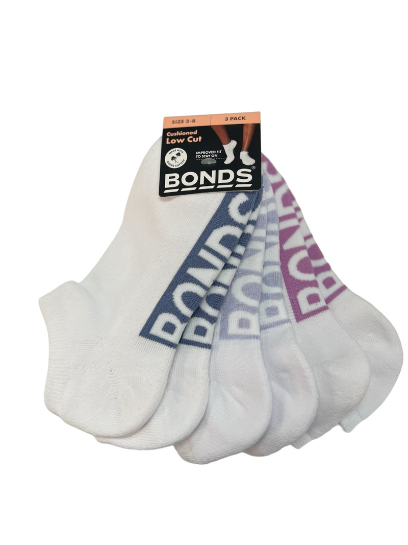 15 Pairs X Bonds Womens Cushioned Logo Low Cut Socks White 01K