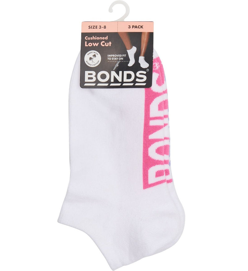 12 Pairs X Bonds Womens Cushioned Logo Low Cut Socks White 09K