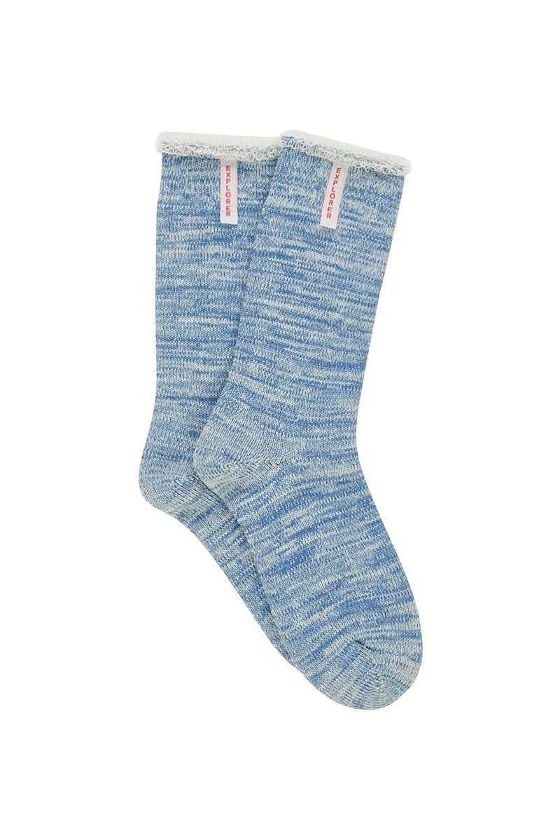 6 Pairs Explorer Original Womens Wool Blend Crew Outdoor Socks Light Blue 03K