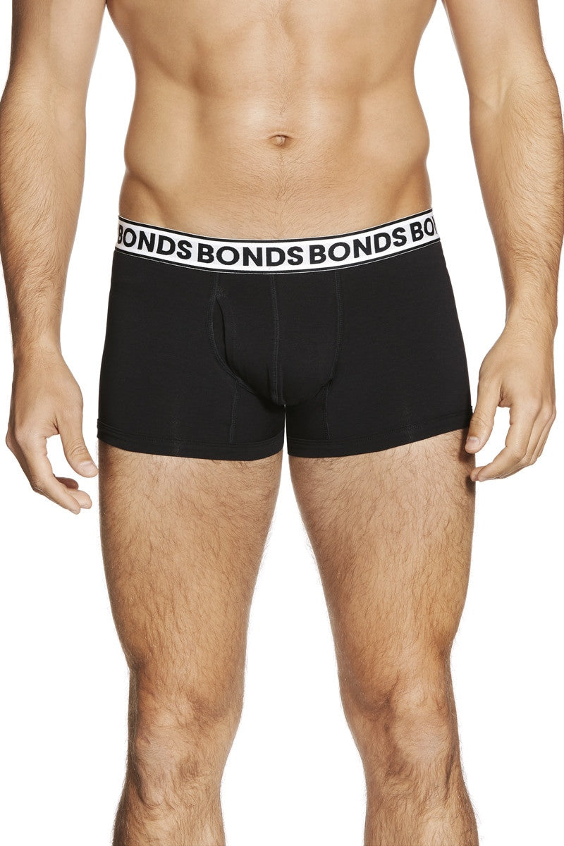 6 x Bonds Fit Trunks Mens Underwear Black W60