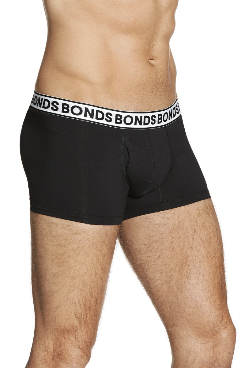 10 x Bonds Fit Trunks Mens Underwear Black W60