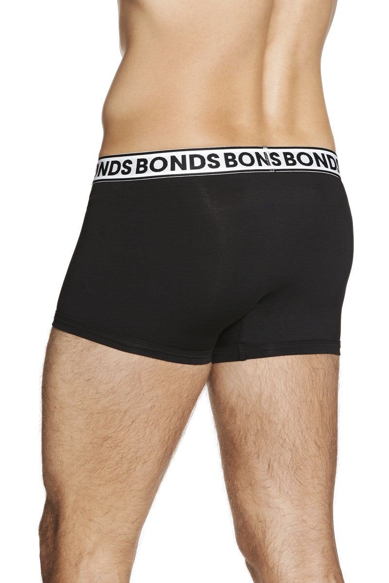 6 x Bonds Fit Trunks Mens Underwear Black W60
