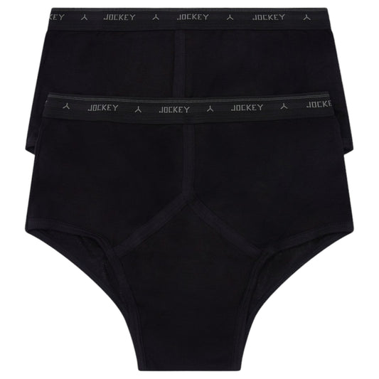 2 Pack Mens Jockey Classic Y-Front Briefs Underwear Black