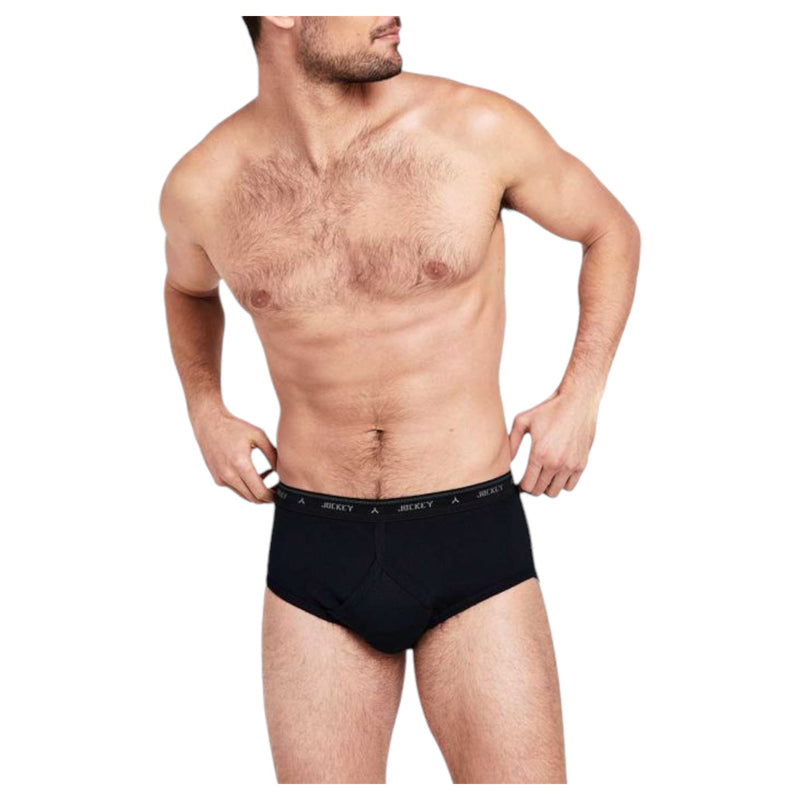 4 x Jockey Mens Classic Y-Front Brief Underwear - Black