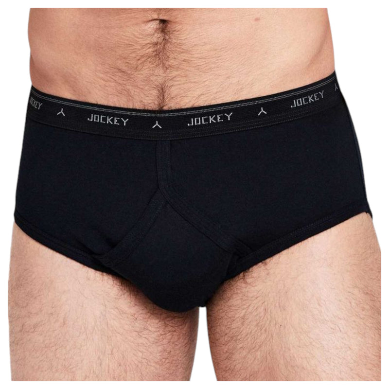 10 x Jockey Mens Classic Y-Front Brief Underwear - Black