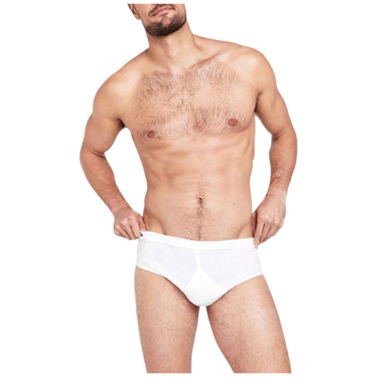 Mens Jockey Y-Front Rib Briefs Underwear White