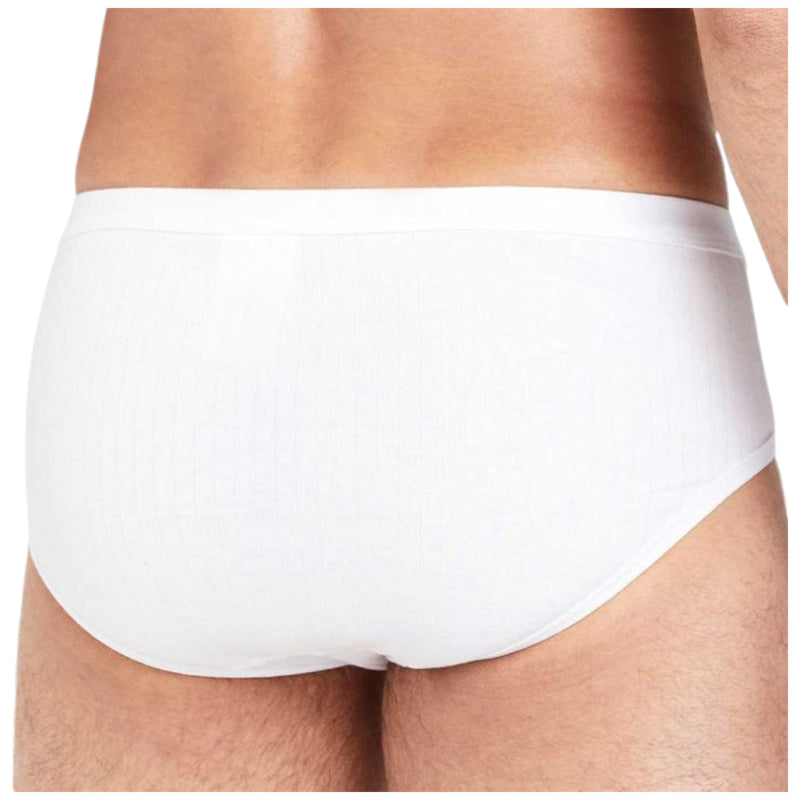 4 x Mens Jockey Comfort Rib Y Front Ribbed Briefs White Underwear