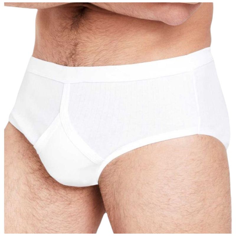 5 x Mens Jockey Comfort Rib Y Front Ribbed Briefs White Underwear