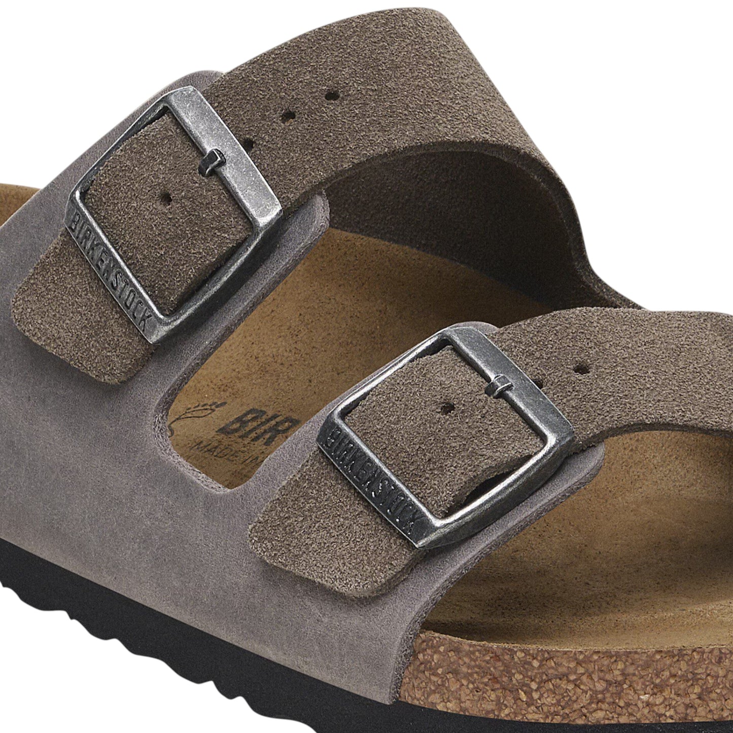 Mens Birkenstock Arizona Oiled/ Suede Leather Regular Sandals Concrete Grey