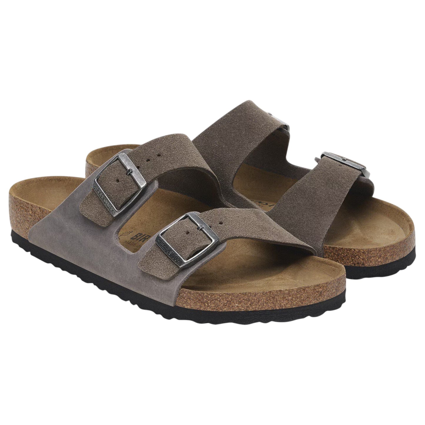 Mens Birkenstock Arizona Oiled/ Suede Leather Regular Sandals Concrete Grey