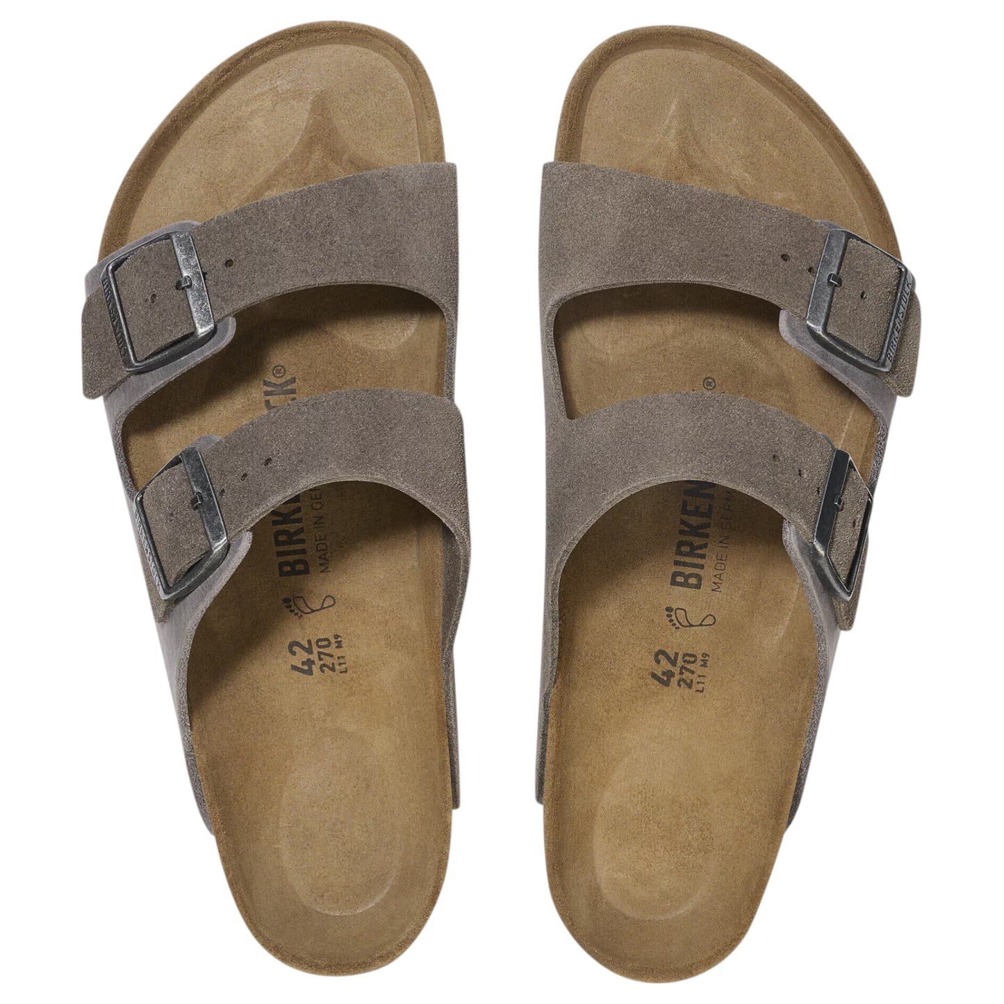 Mens Birkenstock Arizona Oiled/ Suede Leather Regular Sandals Concrete Grey