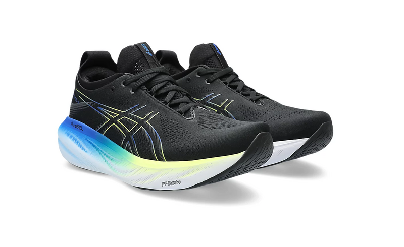 Mens Asics Gel-Nimbus 25 Black/Glow Yellow Athletic Running Shoes