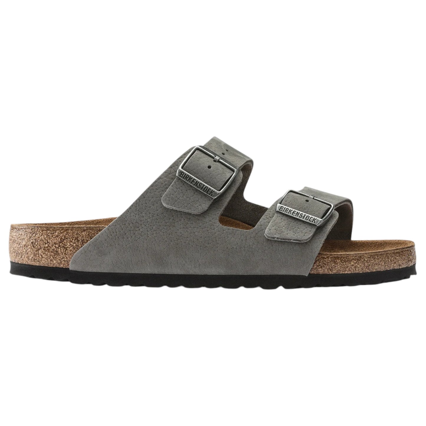 Mens Birkenstock Arizona Desert Buck Nubuck Leather Regular Sandals Whale Grey