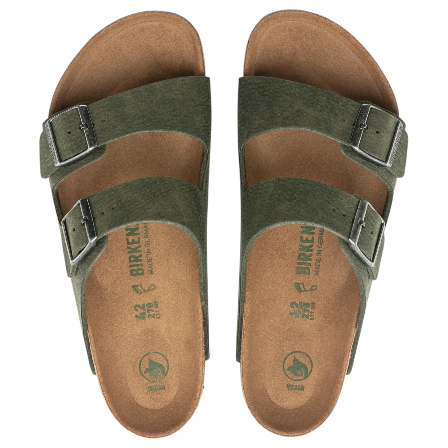 Mens Birkenstock Arizona Vegan Regular Sandals Desert Dust Thyme