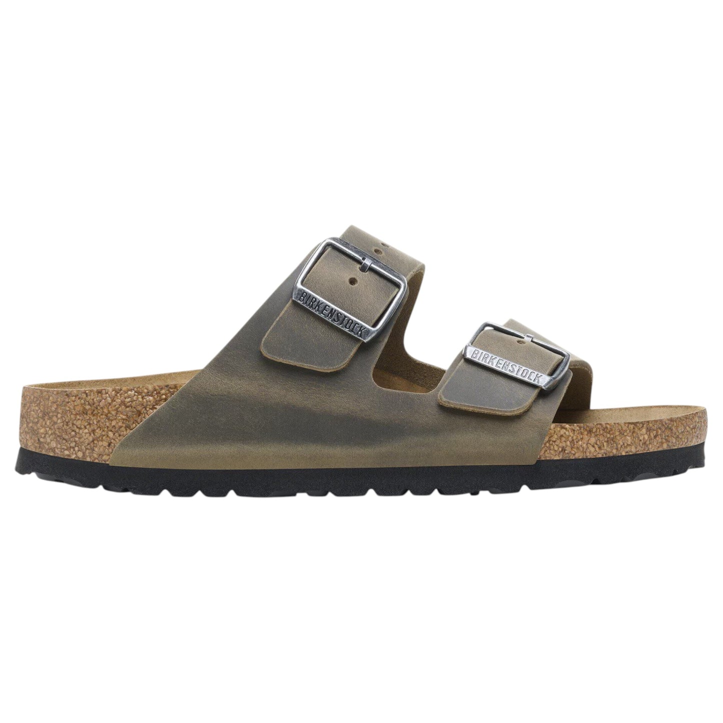 Mens Birkenstock Arizona Oiled Leather Regular Sandals Khaki