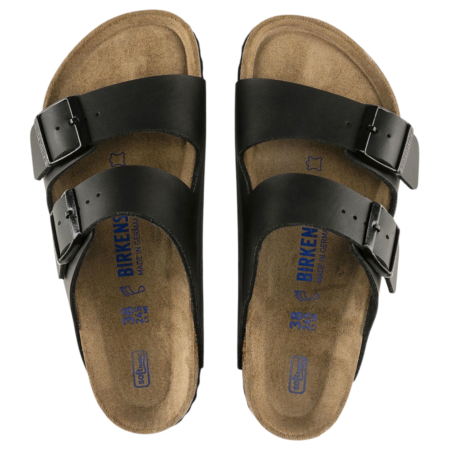 Mens Birkenstock Arizona SFB Birko-Flor Regular Sandals Black
