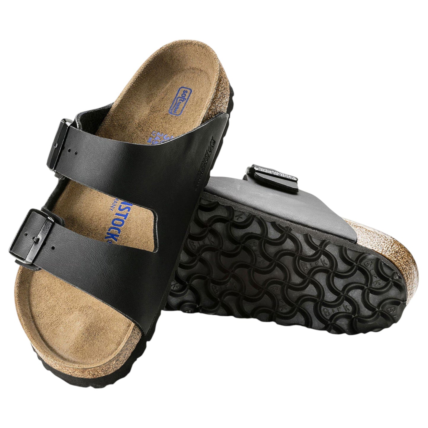 Mens Birkenstock Arizona SFB Birko-Flor Regular Sandals Black