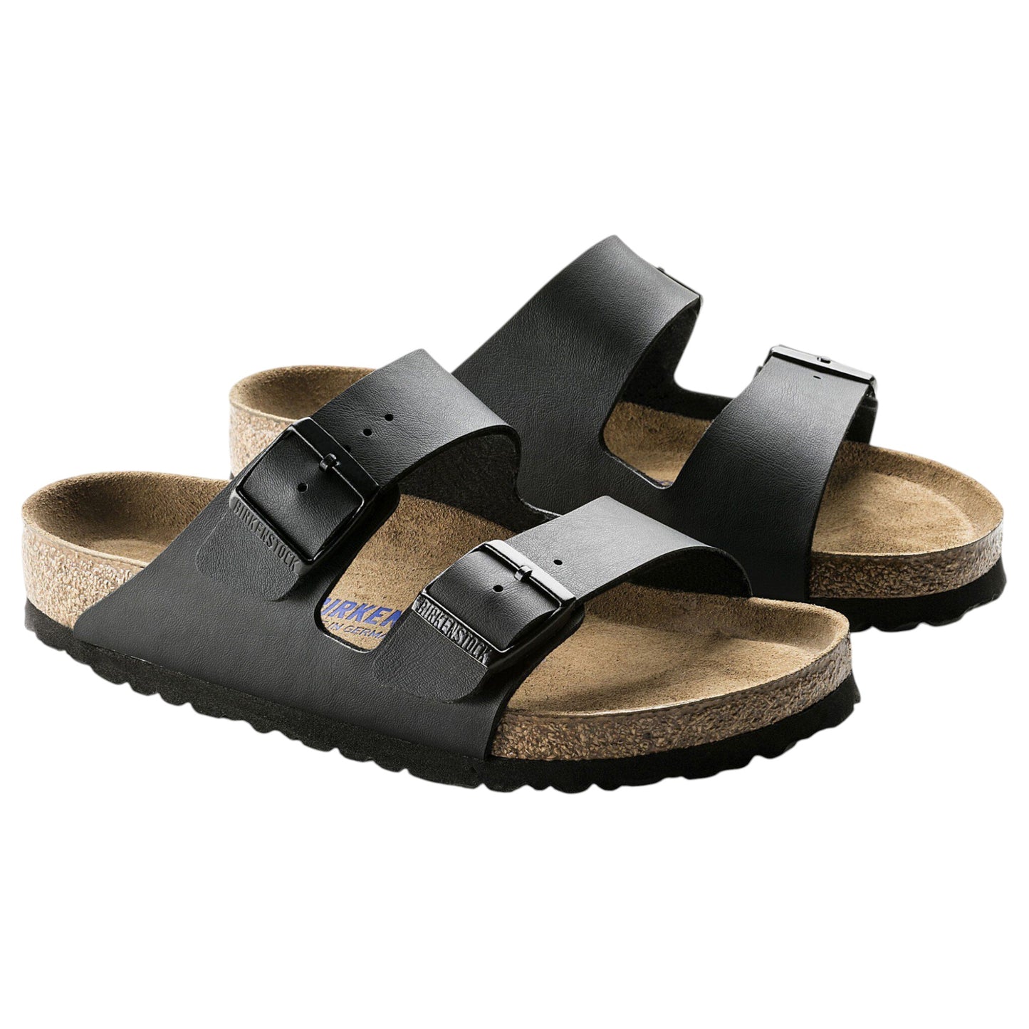 Mens Birkenstock Arizona SFB Birko-Flor Regular Sandals Black