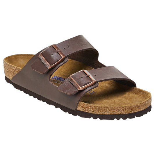 Mens Birkenstock Arizona SFB Birko-Flor Regular Sandals Dark Brown