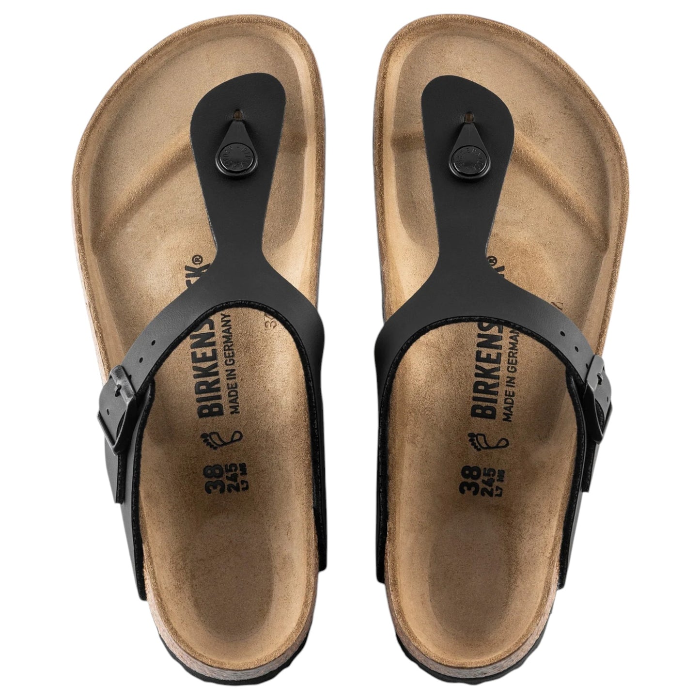Mens Birkenstock Gizeh Birko-Flor Sandals Black
