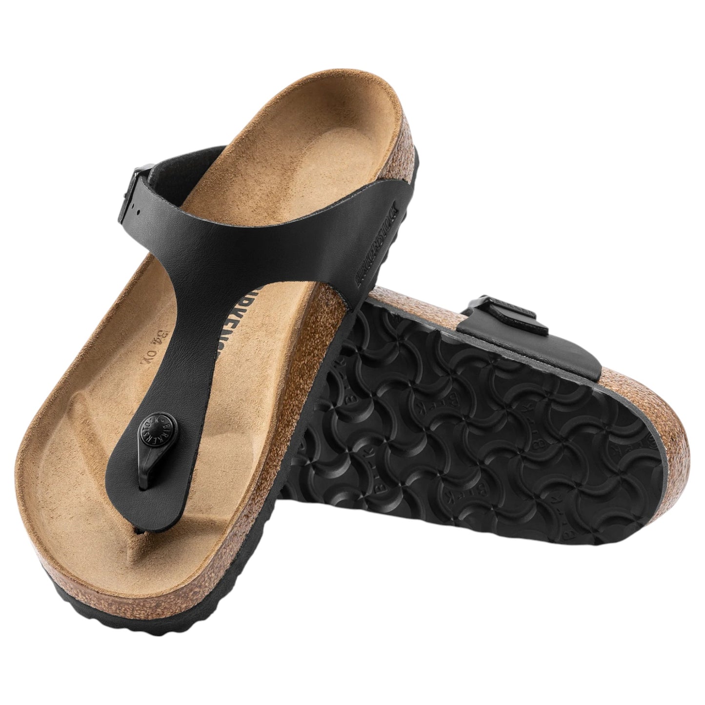Mens Birkenstock Gizeh Birko-Flor Sandals Black
