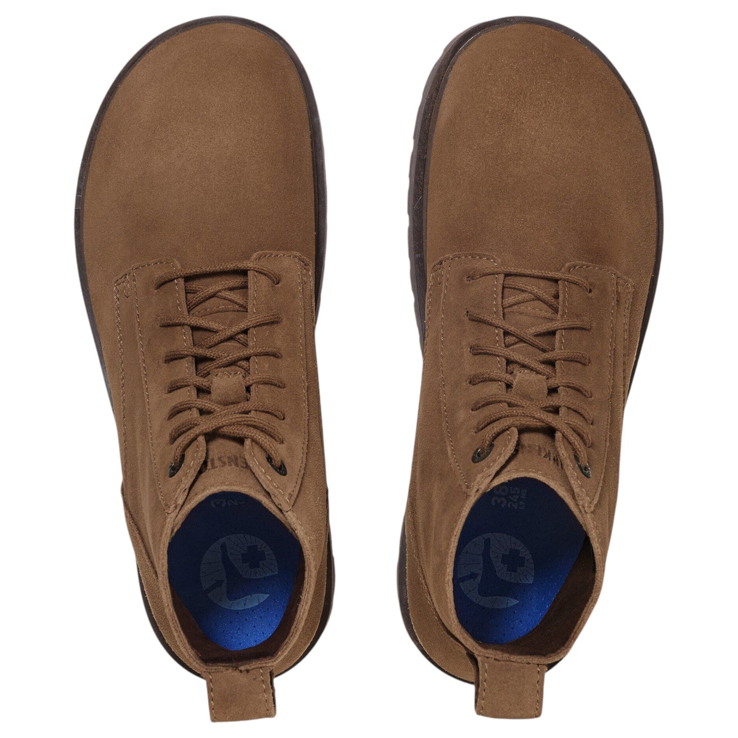 Mens Birkenstock Highwood Lace Mid Suede Leather Boots Dark Tea