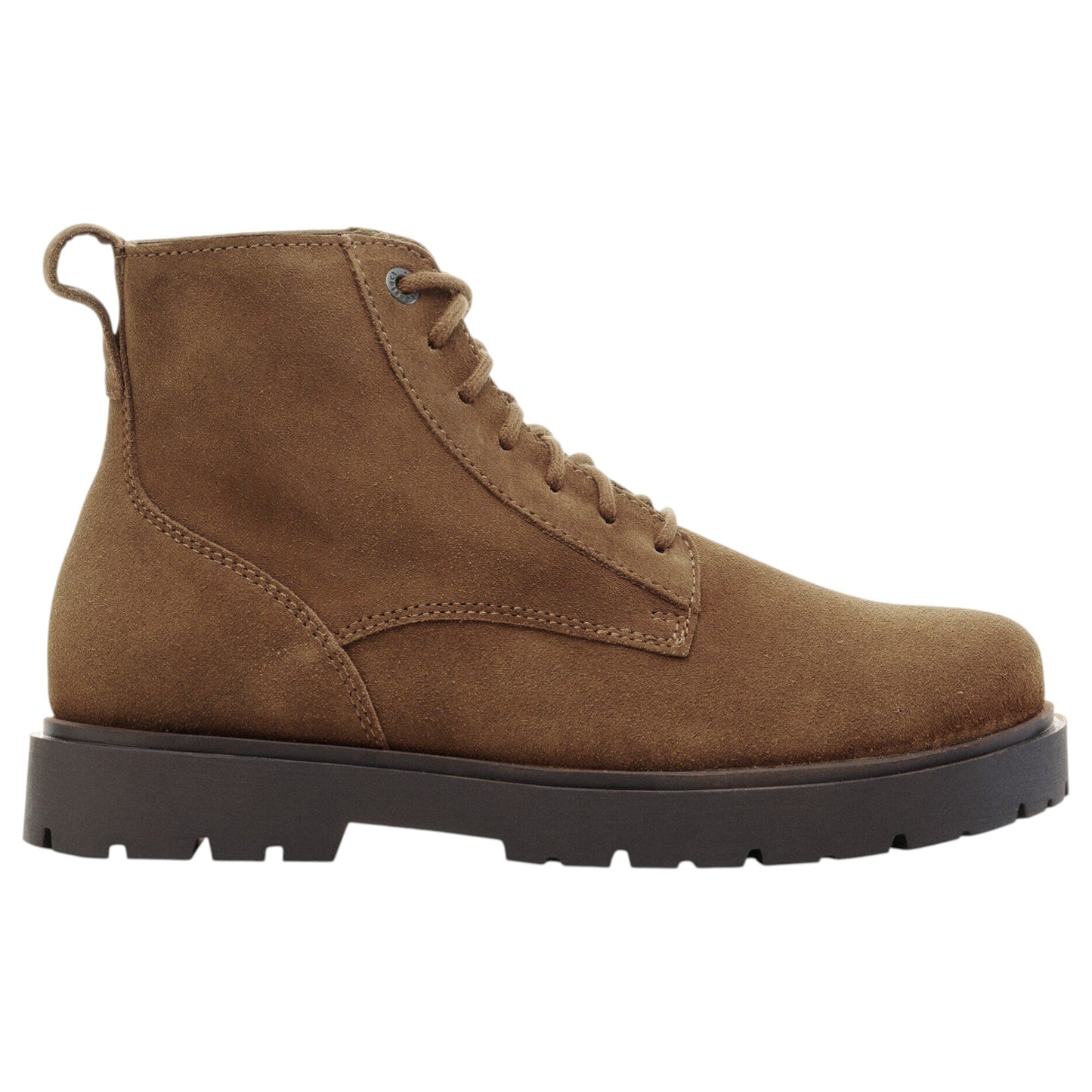 Mens Birkenstock Highwood Lace Mid Suede Leather Boots Dark Tea