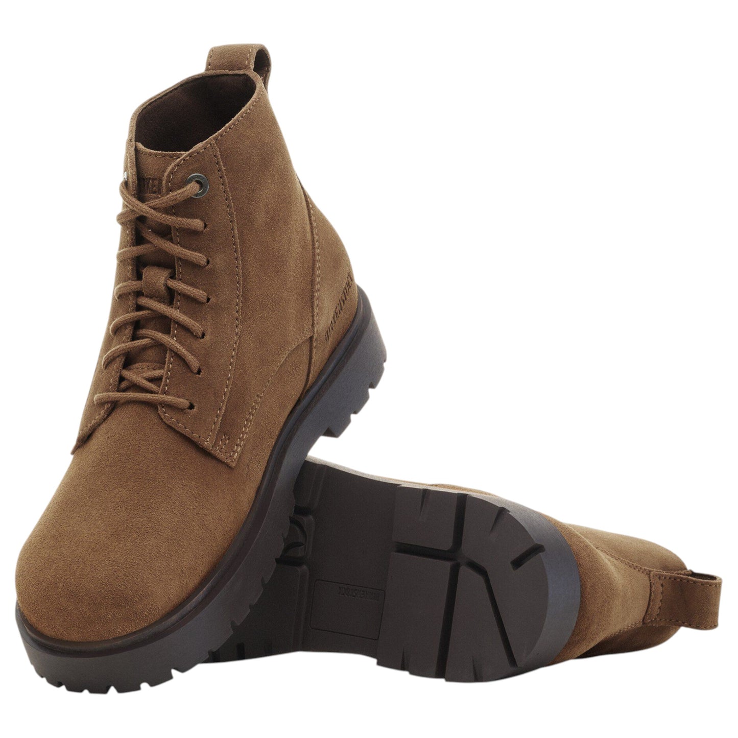 Mens Birkenstock Highwood Lace Mid Suede Leather Boots Dark Tea