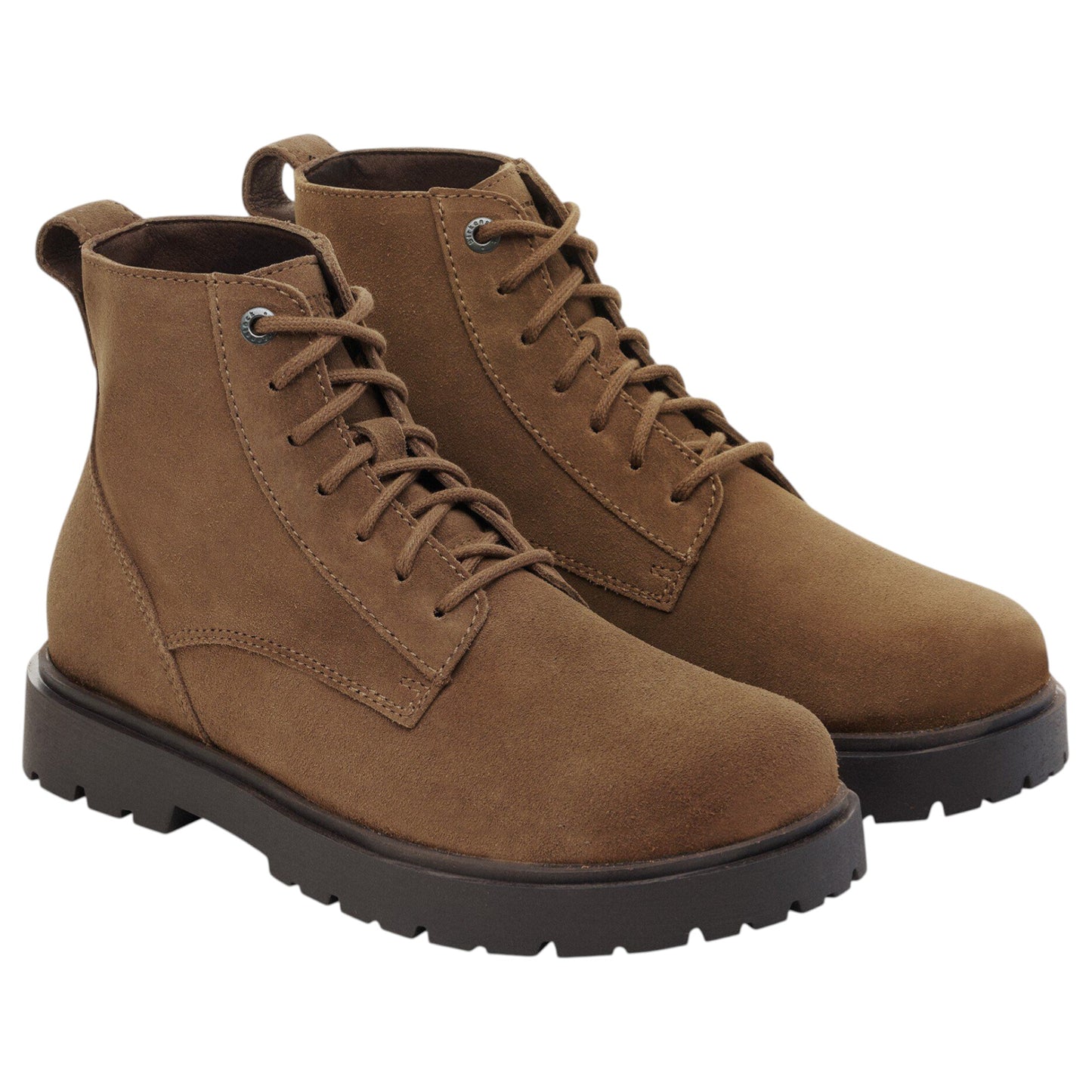 Mens Birkenstock Highwood Lace Mid Suede Leather Boots Dark Tea