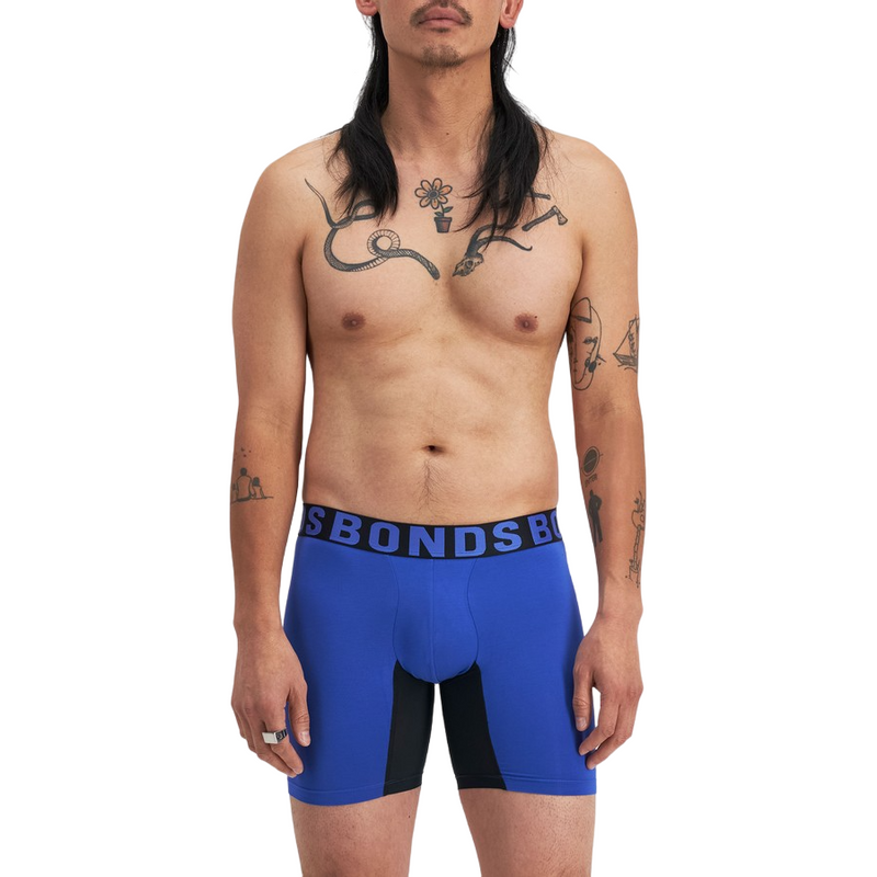 4 x Bonds Mens Chafe Off Trunk Underwear Undies Blue And Black