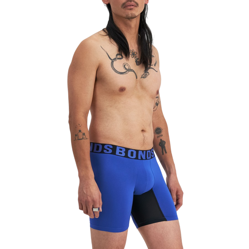 2 x Bonds Mens Chafe Off Trunk Underwear Undies Blue And Black