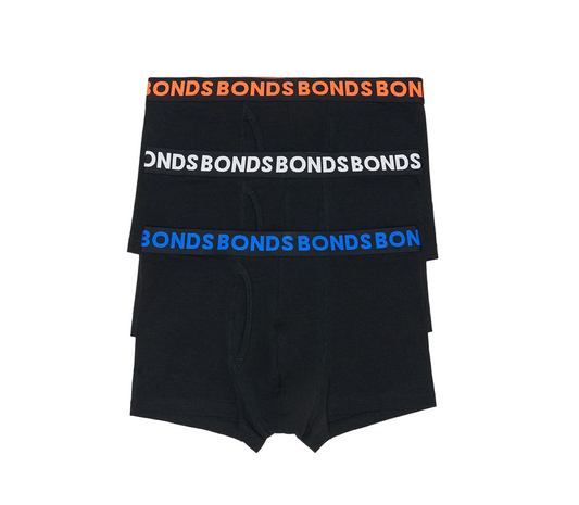 6 Pack Mens Bonds Everyday Trunks Underwear Black