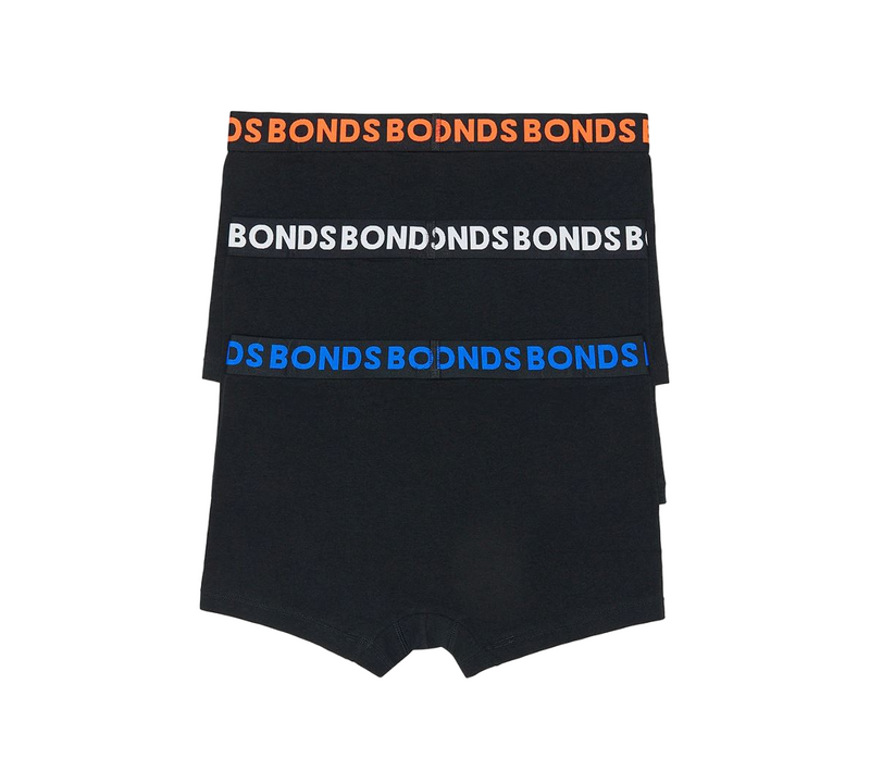 9 x Bonds Mens Everyday Trunk Underwear Black Multi Undies